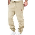 thumbnail image 1 of qucoqpe Mens Plus Size Sweatpants Baggy Casual Solid Tapered Lightweight Joggers Pants Fall Winter Fleece Warm Trousers, 1 of 5