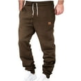 thumbnail image 1 of qucoqpe Mens Plus Size Sweatpants Baggy Casual Solid Tapered Lightweight Joggers Pants Fall Winter Fleece Warm Trousers, 1 of 5
