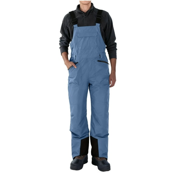qucoqpe Mens Snow Ski Bib Overalls Waterproof Windproof Insulated Romper Snowpants