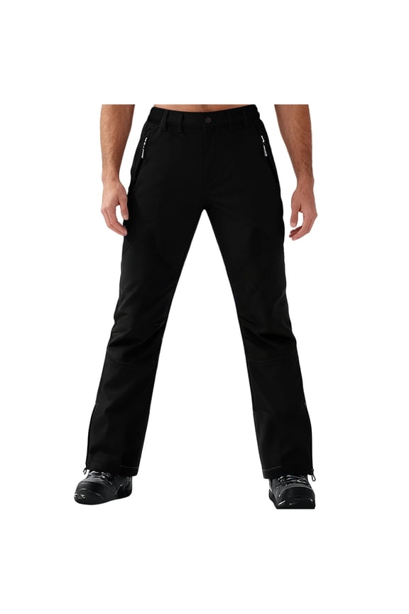 Mens Snowsports Cargo Pants Insulated Snow Ski Pants Winter Colorblocked Fleece Lined Waterproof Snowboarding Trousers