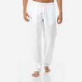 thumbnail image 1 of Amzcrzy Mens Solid Lined Pants Relaxed Fit Work Wear Hiking Outdoor Recreation Pants Casual Straight Elastic Drawstring Waist Sweatpant Summer Loose Fitness Sport Pants Athletic Trousers, 1 of 5