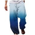 thumbnail image 1 of qucoqpe Mens Summer Beach Pants Fashion Gradient 3D Printing Yoga Pants Casual Baggy Drawstring Harem Pants, 1 of 1
