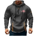 thumbnail image 1 of qucoqpe Mens Trendy Quarter Zip Sweatshirt Fall Fashion Color Block Pullover Hoodies Casual Drawstring Sports Hooded Sweatshirts for Men, 1 of 6