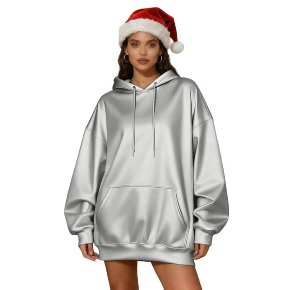 qucoqpe Oversized Fleece Sweatshirts for Women Loose Fit Vintage Hoodies Pullover Long Sleeve Shirt