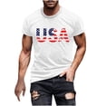 thumbnail image 1 of qucoqpe Patriotic Shirts for Men 4th of July Sports Short Sleeve T-Shirts Independence Day America Flag Tops Graphic Tees, 1 of 5