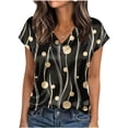 thumbnail image 1 of qucoqpe Plus Size Summer Tops for Women Fashion Casual Loose Printed V Neck Short Sleeve T-shirts Trendy Vacation Graphic Blouses Tees, 1 of 5