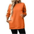 thumbnail image 1 of qucoqpe Pullovers for Women 2025 Fall Winter Fashion Casual Solid Long Sleeve Fleece Lined Oversized Sweatshirts, 1 of 5