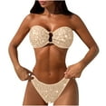 thumbnail image 1 of qucoqpe Sequin Bikini Sets for Women Two-piece Bathing Suit Fashion Cute Casual Solid Color Swimsuit, 1 of 7