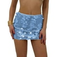 thumbnail image 1 of qucoqpe Sequin Skirt for Women Sparkly Stretchy Bodycon Mini Skirts Night Out Party Skirts, 1 of 5