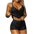 thumbnail image 1 of qucoqpe Sexy Pajamas for Women Bow Lace Solid Color PJ Set Two Piece Sleep Set with Shorts, 1 of 5