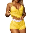 thumbnail image 1 of qucoqpe Sexy Pajamas for Women Bow Lace Solid Color PJ Set Two Piece Sleep Set with Shorts, 1 of 5
