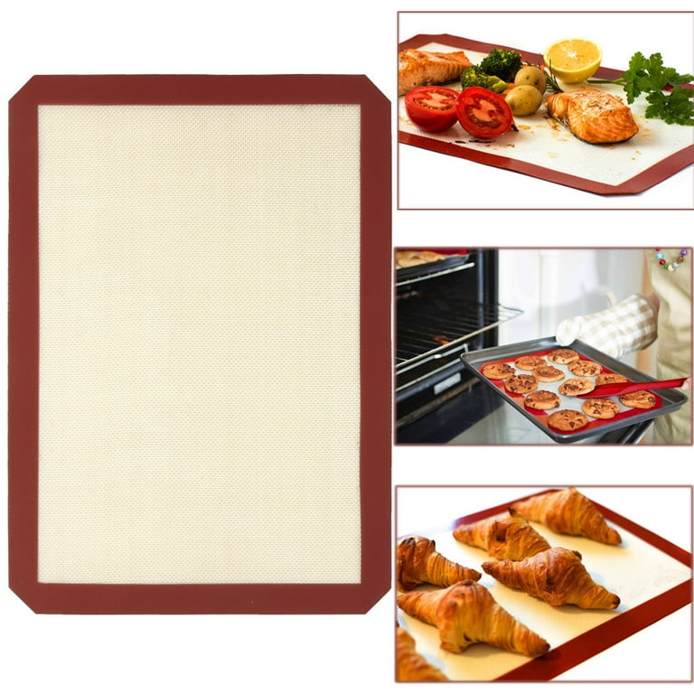 qucoqpe Silicone Baking Mats,BPA-Free Food Grade Reusable Baking Mat  Professional Non-stick Pastry Mat Oven Liner Sheets Mats Silicone pan  liners