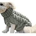 thumbnail image 1 of qucoqpe Small Dog Sweaters with Leash Hole Gingham Patchwork Doggie Sweater Knitwear Pullover Warm Pet Sweater for Fall Winter Cold Weather, 1 of 9