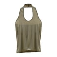 thumbnail image 1 of qucoqpe Summer Halter Tank Tops for Women Fashion Casual Solid Color Sleeveless Shirts Trendy Loose Fit Blouses, 1 of 6