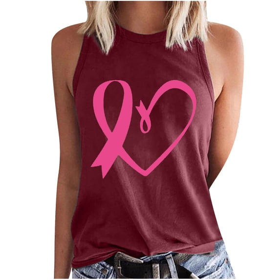 qucoqpe Summer Tank Tops for Women Fashion Casual Ribbon Printing Crew Neck Sleeveless T-shirts Loose Graphic Tees