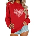 thumbnail image 1 of qucoqpe Sweatshirt for Women Casual Cute Love Heart Print Shirts Oversized Long Sleeve Valentines Pullover Tops, 1 of 7
