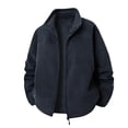 thumbnail image 1 of qucoqpe Sweatshirts for Men 2025 Fall Winter Fashion Casual Solid Long Sleeve Outwear Fleece Zipper Coats with Pockets, 1 of 4