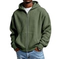thumbnail image 1 of qucoqpe Sweatshirts for Men 2025 Winter Fashion Casual Solid Waffle Long Sleeve Hooded Zipper Hoodies Coats with Pockets, 1 of 5