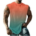 thumbnail image 1 of qucoqpe Tank Tops for Men Summer Fashion Casual Loose Fit Gradient Color Crewneck Sleeveless Muscle Shirts, 1 of 5