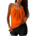 thumbnail image 1 of qucoqpe Tankini Bathing Suits for Women Tummy Control Two Piece Swimsuits Blouson Floral Print Swim Tank Top with Boy Shorts, 1 of 7