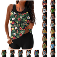 thumbnail image 1 of qucoqpe Tankini Swimsuits for Women Loose Fit Floral Print Two Piece Modest Bathing Suits Blouson Tankini Tops with Boyshorts, 1 of 7