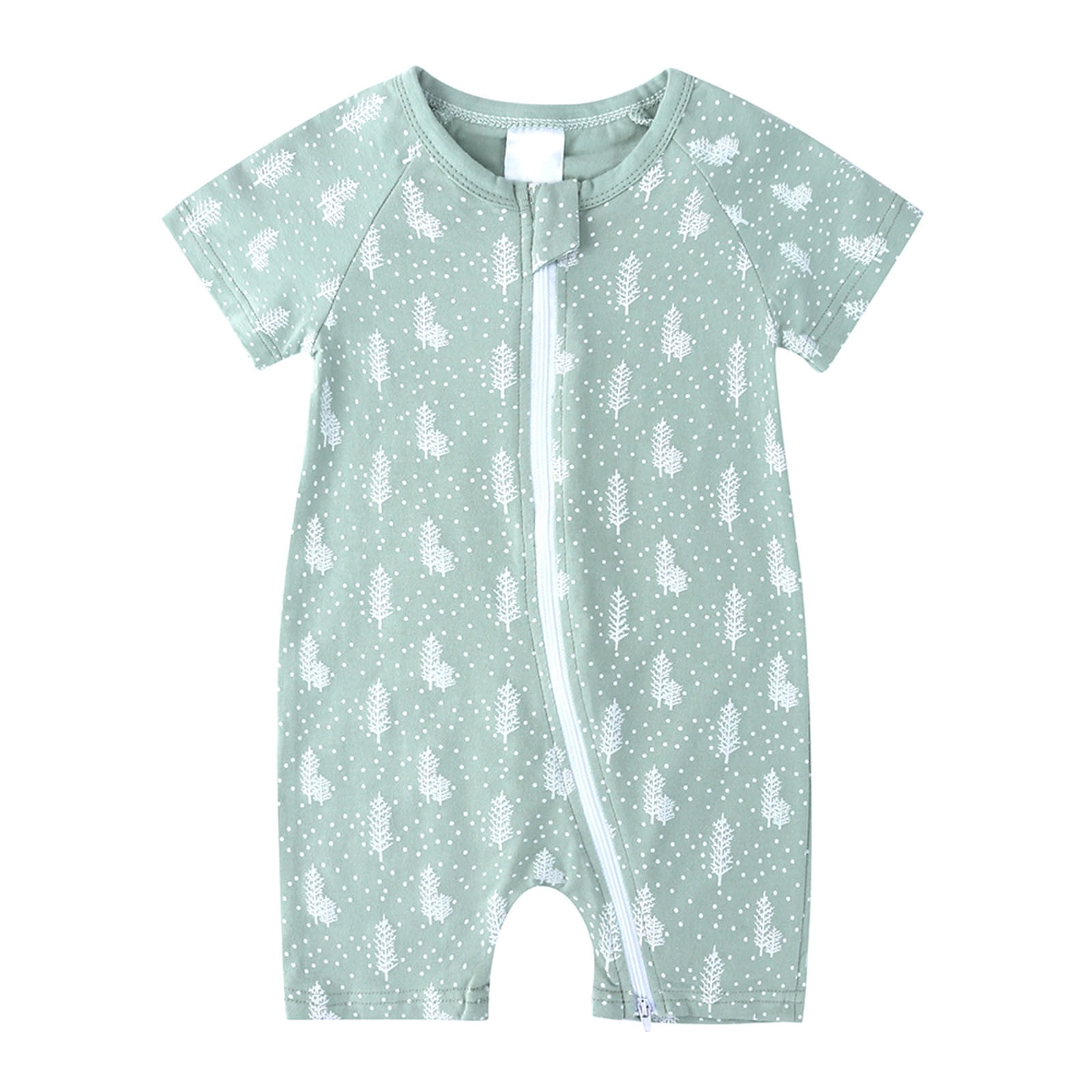 qucoqpe Toddler Infant Baby Outfit Cotton Zipper Romper Short Sleeve Pajamas Bodysuit Walmart