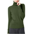 thumbnail image 1 of qucoqpe Turtleneck Sweaters for Women Long Sleeve Knit Layering Pullover Top Lightweight Fashion Base Layer Blouse, 1 of 6