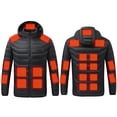 thumbnail image 1 of qucoqpe Unisex Plus Size Heated Jacket, USB Intelligent Constant Temperature Winter Windproof Heated Coats for Women Men with Detachable Hood, 1 of 5