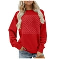 thumbnail image 1 of qucoqpe Valentine's Day Long Sleeve Shirts for Women Fashion Printed Crew Neck Pullover Tops Casual Oversized Sweatshirt for Women, 1 of 5