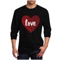 thumbnail image 1 of qucoqpe Valentine's Day Shirts for Men 2026 Spring Fashion Casual Love Heart Printed Long Sleeve Tops Loose Pullover Blouse, 1 of 5