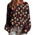thumbnail image 1 of qucoqpe Valentine's Day Sweatshirts for Women Fashion Casual Heart Printed Round Neck Long Sleeve Loose Pullover Tops, 1 of 5