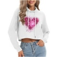 thumbnail image 1 of qucoqpe Valentine's Day Women's Sweatshirt Fashion Love Heart Printed Crewneck Shirt Tops Casual Long Sleeve Adjustable Drawstring Hoodies, 1 of 5