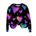 thumbnail image 1 of qucoqpe Valentine's Day Womens Tops Fashion Heart Printed Crew Neck Pullover Shirts Long Sleeve Sweatshirts, 1 of 5