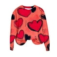 thumbnail image 1 of qucoqpe Valentine's Day Womens Tops Fashion Heart Printed Crew Neck Pullover Shirts Long Sleeve Sweatshirts, 1 of 5