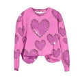 thumbnail image 1 of qucoqpe Valentine's Day Womens Tops Fashion Heart Printed Crew Neck Pullover Shirts Long Sleeve Sweatshirts, 1 of 5