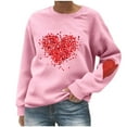 thumbnail image 1 of qucoqpe Valentines Day Sweatshirts Women Valentine Crewneck Sweatshirt Love Heart Long Sleeve Pullover Shirts Tops, 1 of 6