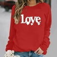 thumbnail image 1 of qucoqpe Valentines Sweatshirt Women Trendy Oversized Love Heart Print Pullover Valentine's Day Long Sleeve Tops, 1 of 5