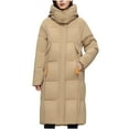 thumbnail image 1 of qucoqpe Winter Coats Women's Fall And Winter Loose Medium-length Women's Hooded Warm Jacket Long-sleeved Coat, 1 of 6