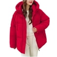 thumbnail image 1 of qucoqpe Winter Coats Women's Fashion Solid Color Casual Padded Keep Warm Cold Protection Long Sleeve Parkas, 1 of 6