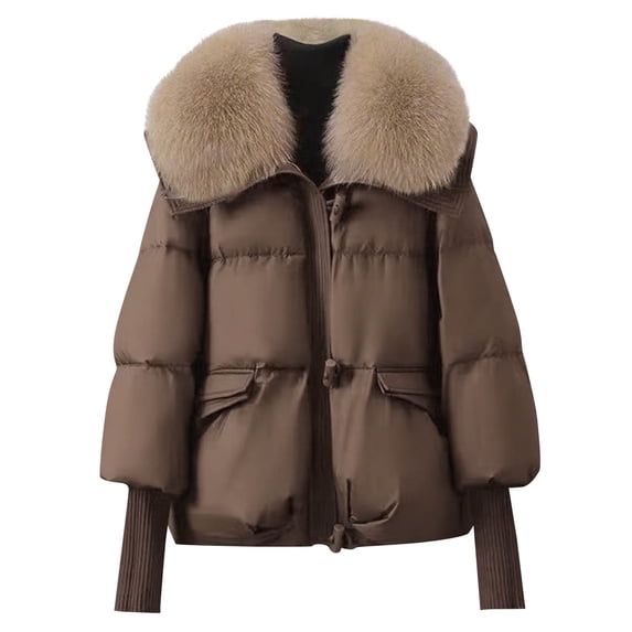 qucoqpe Winter Coats Women's Fashion Solid Color Casual Zipper Padded Keep Warm Cold Protection Long Sleeve Parkas