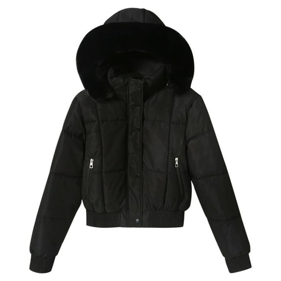 qucoqpe Winter Coats Women's Solid Color Long Sleeved Jacket With Large Collar And Waist Cinching Short