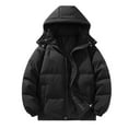 thumbnail image 1 of qucoqpe Winter Coats for Men 2025 Fashion Casual Solid Long Sleeve Zip Up Hooded Thicken Outwear Parkas with Pockets, 1 of 1