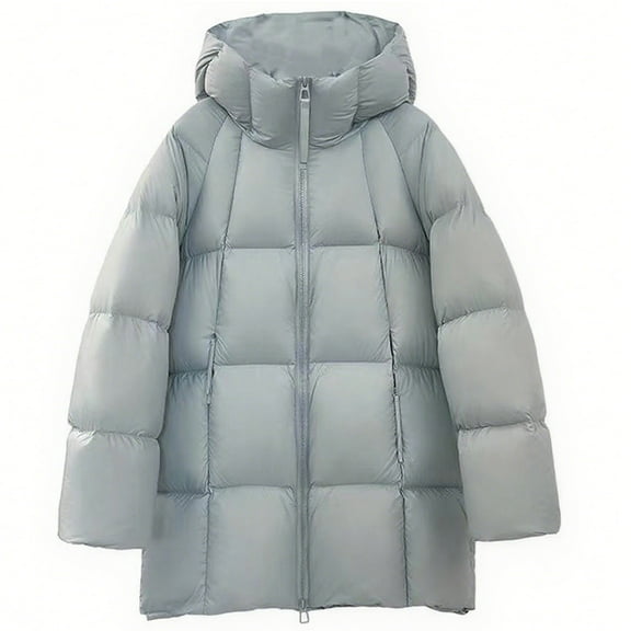 qucoqpe Winter Coats for Women 2025 Fashion Causal Solid Color Stand Collar Down Jackets Zip Up Parkas with Zip Pockets