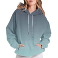 thumbnail image 1 of qucoqpe Women Basic Long Sleeve Hooded Sweatshirts with Front Pocket Womens Fashion Gradient Print Soft Raglan Sleeve Oversized Pullover Hoodies, 1 of 6