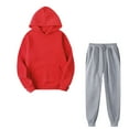 thumbnail image 1 of qucoqpe Women Hoodies Tracksuit Long Sleeve Sweatshirts Jogger Pant 2 Piece Outfits on Clearance, 1 of 3