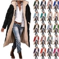 thumbnail image 1 of qucoqpe Women's 2-Sided Reversible Long Coat with Pockets Plus Size Zip Up Hooded Winter Jacket Loose Fit Casual Longline Padded Parka, 1 of 10