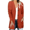 thumbnail image 1 of qucoqpe Women's 2025 Fall Winter Casual Long Sleeve Button Down Open Front Cable Knit Cardigan Sweater Coat, 1 of 4