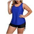 thumbnail image 1 of qucoqpe Women's 3 Piece Tankini Swimsuits Fashion Striped Print Loose Fit Modest Bathing Suits with Shorts Vacation Beach Swimwear, 1 of 5
