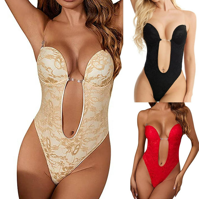https://i5.walmartimages.com/seo/qucoqpe-Women-s-Backless-Shapewear-Underwear-U-Plunge-Bodysuits-Clear-Strap-Push-Up-Lace-Hollow-Out-Corset-Invisible-Bras-for-Low-Back-Dress_4cca4181-9e27-49d2-9ed0-2379a49e9d42.7b740e9f00fd05472bfd0a706cb1631e.jpeg?odnHeight=768&odnWidth=768&odnBg=FFFFFF
