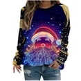 thumbnail image 1 of qucoqpe Women's Casual Christmas Tree Print Crew Neck Warm Fleece Christmas Sweatshirt Loose Soft Warm Fleece Long Sleeve Pullover Tops Christmas Gifts for Women, 1 of 5